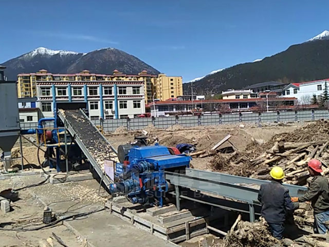 西藏鼓式削片机生产线现场